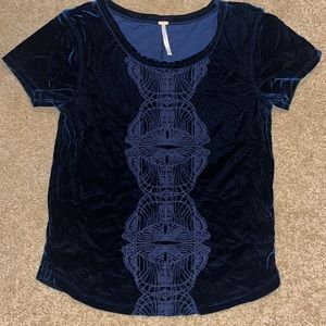 Free People Blue Velvet Top